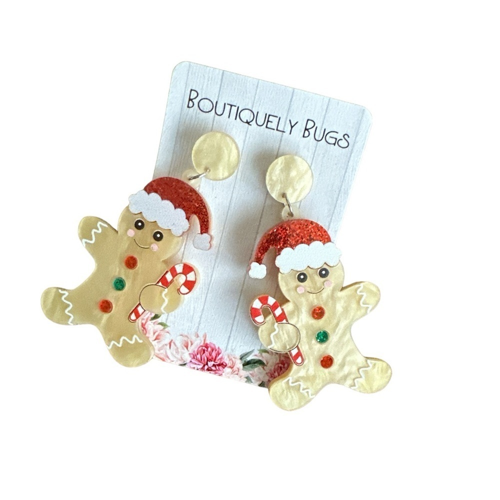 NWT Gingerbread Man Earrings​​​ - Picture 2 of 2